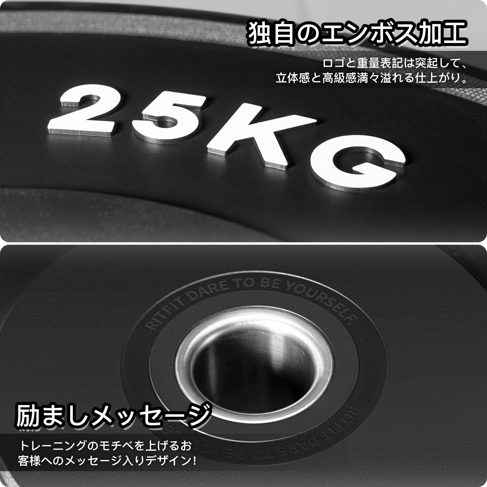 Amazon.co.jp: RITFIT バーベルプレート ラバーコーティングプレート