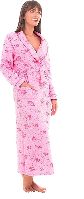 sleepyheads women's fleece long sleeve wrap robe with pockets