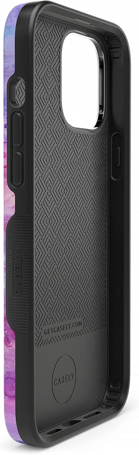Casely iPhone 14 Pro Case | Tie Dying Over You | Purple Marble | Bold Protective Design | Compatible with MagSafe