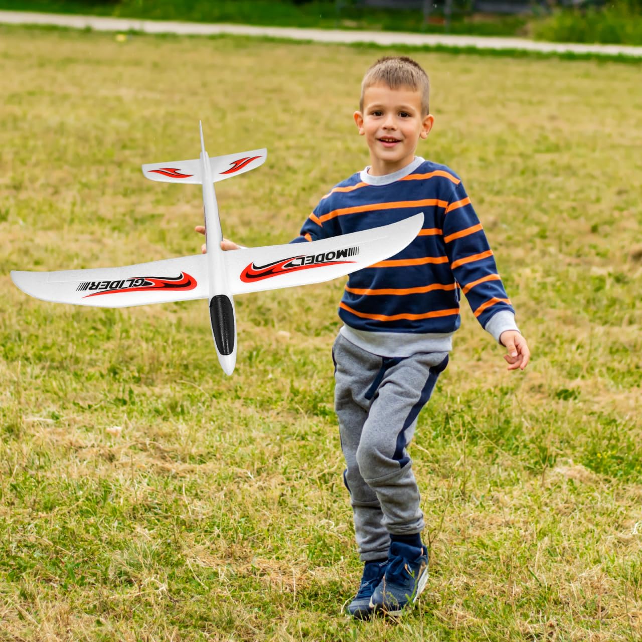 Gadpiparty Avión Planeador Volador de Espuma de 39 Pulgadas para Exteriores, Juguetes planeadores de Lanzamiento, Aviones, avión Ligero, Juguete Volador Deportivo, Regalo para