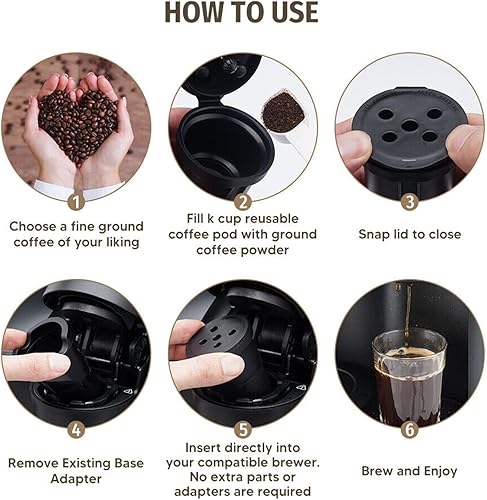 Miniatura 6 de Eaykee Filtros de café reutilizables K Cups  3 paquetes de cápsulas de café aptas para máquinas de mantenimiento 1.0  Compatible con SS-300C SS-6