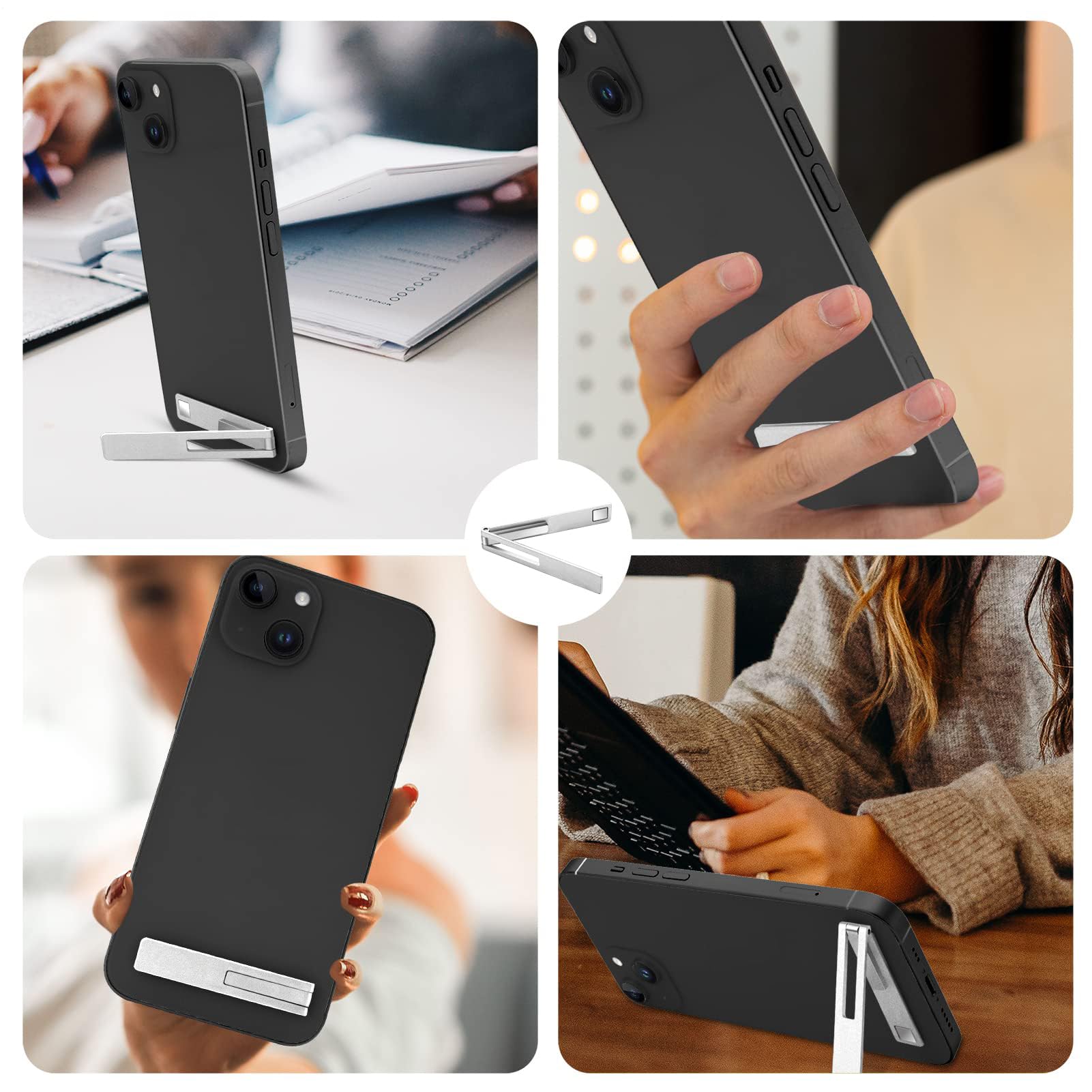 Kickstand para la caja del teléfono - soporte de teléfono móvil en ángulo multiángulo | Soporte de teléfono vertical y horizontal para escritorio, soporte de teléfono móvil ajustable