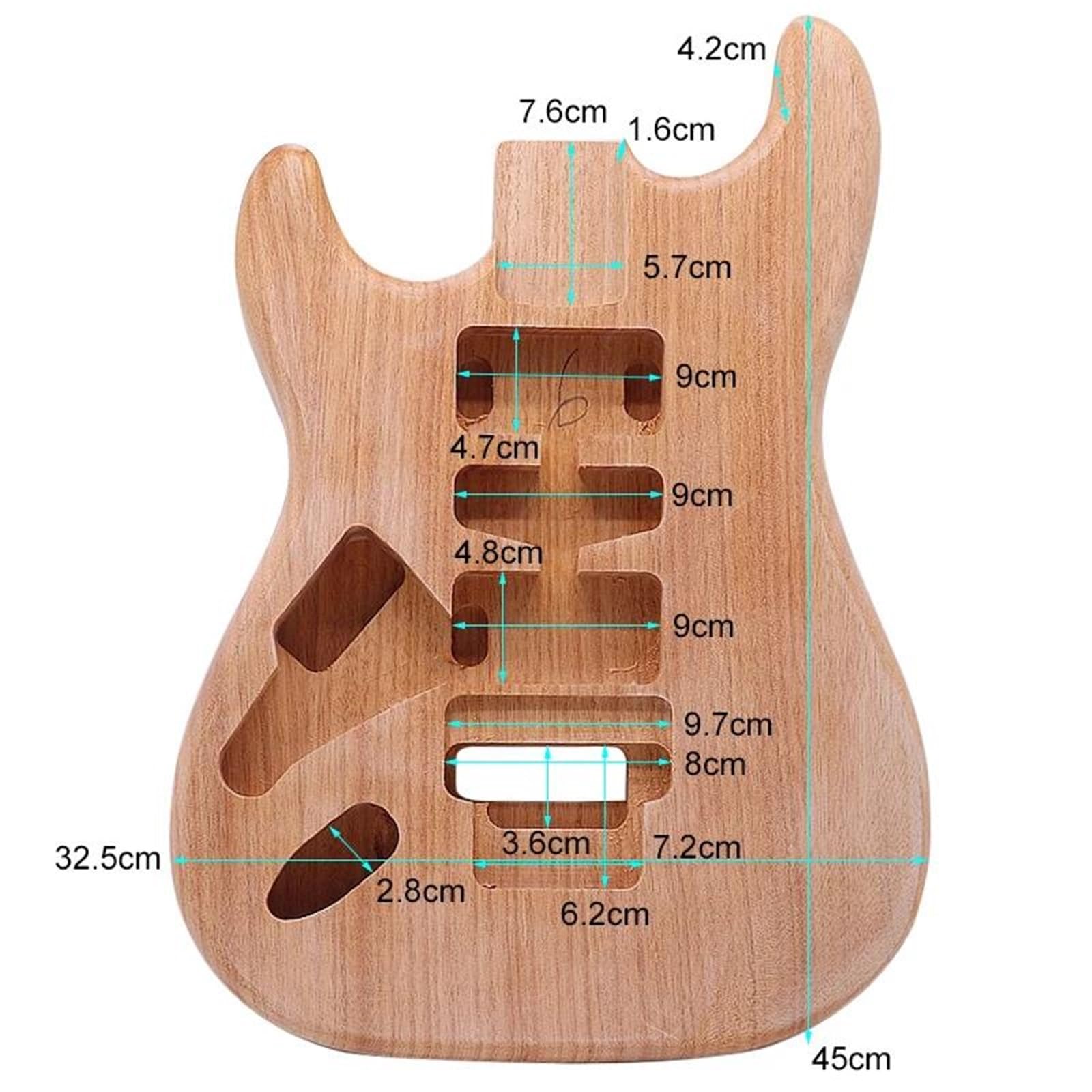 Unfinished Guitar Body Left Hand Electric Guitar Body Okoume Wood Natural Color