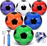 DHYLRICHER 6-Pack Deflated Soccer Balls Sizes 5/4/3 with Pump & Bag - Christian Charity Donation Bulk Set for Samaritan's Purse