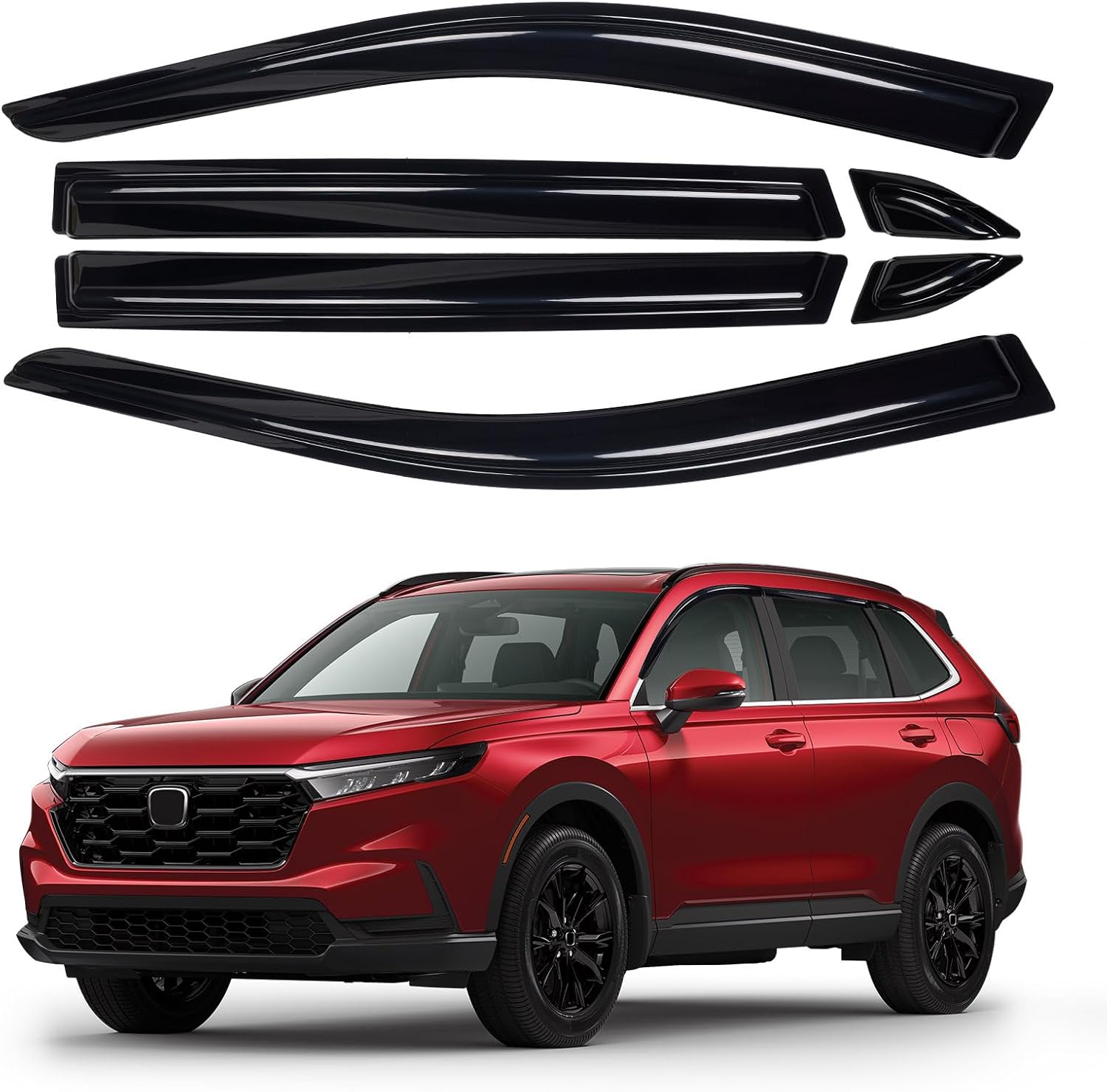 Window Visors Rain Guards for 2019-2025 Toyota RAV4 Accessories, Outside-Mount Tape-On Side Window Wind Deflectors Vent Visors Shades Rainproof 6PCS