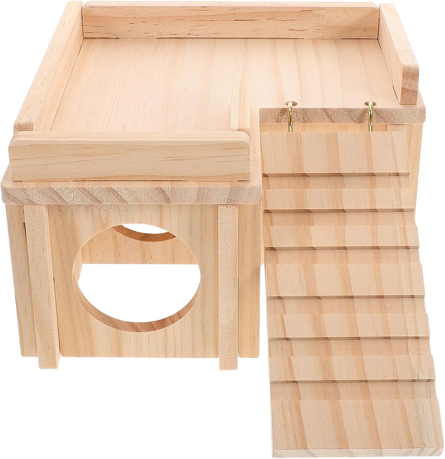 Bearded Dragon Hideout and Wooden Climbing Ramp Reptile Habitat with Basking Platform for Lizard Cage Accessories and Leopard Gecko Shelter