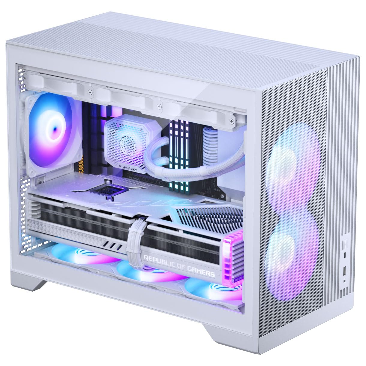 Phanteks XT M3, Case Gaming Compatto Micro-ATX, Filtro Mesh ad Elevate Prestazioni, Finestra in Vetro Temprato, 3 Ventole D-RGB da 120mm incluse, Bianco