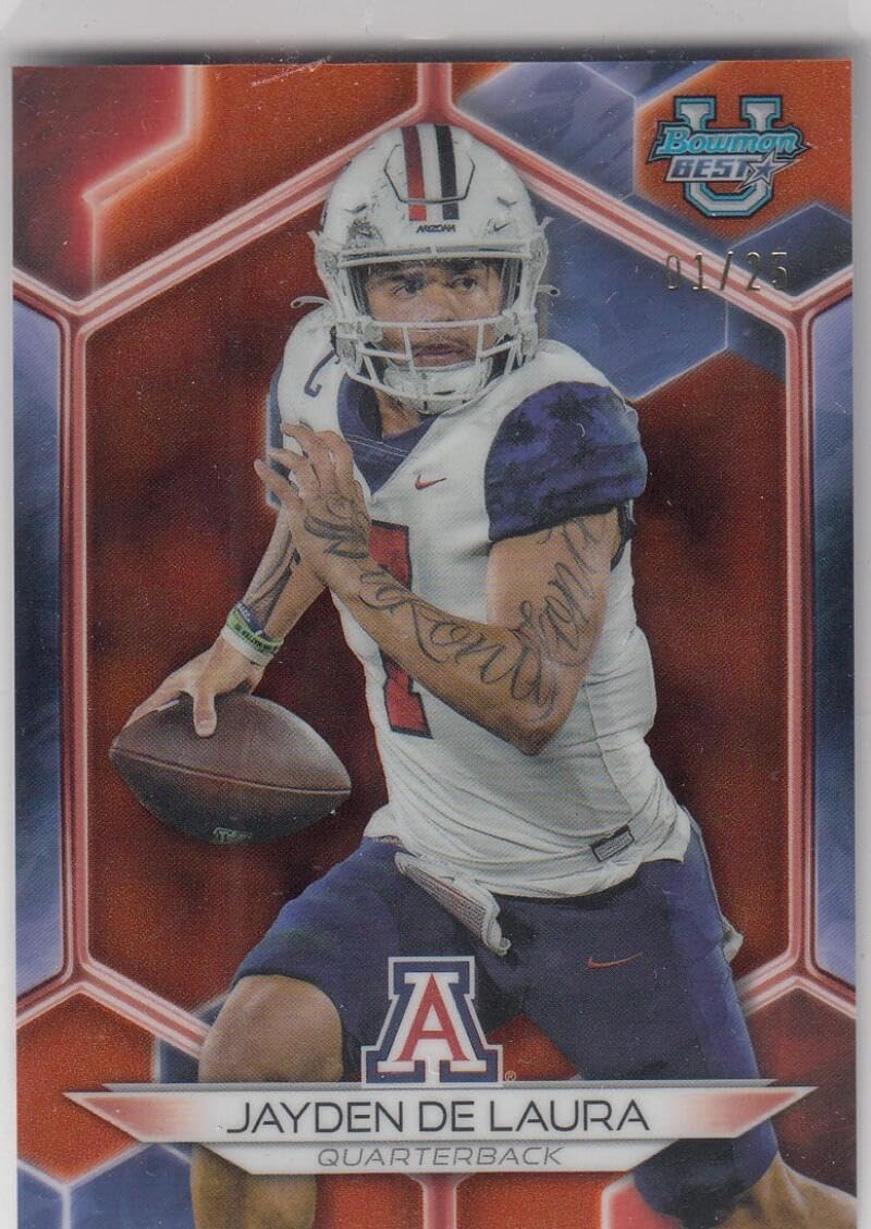 Football Trading Card 2023 Bowman University Best Refractor Orange #67 Jayden De laura EX/NM 1/25