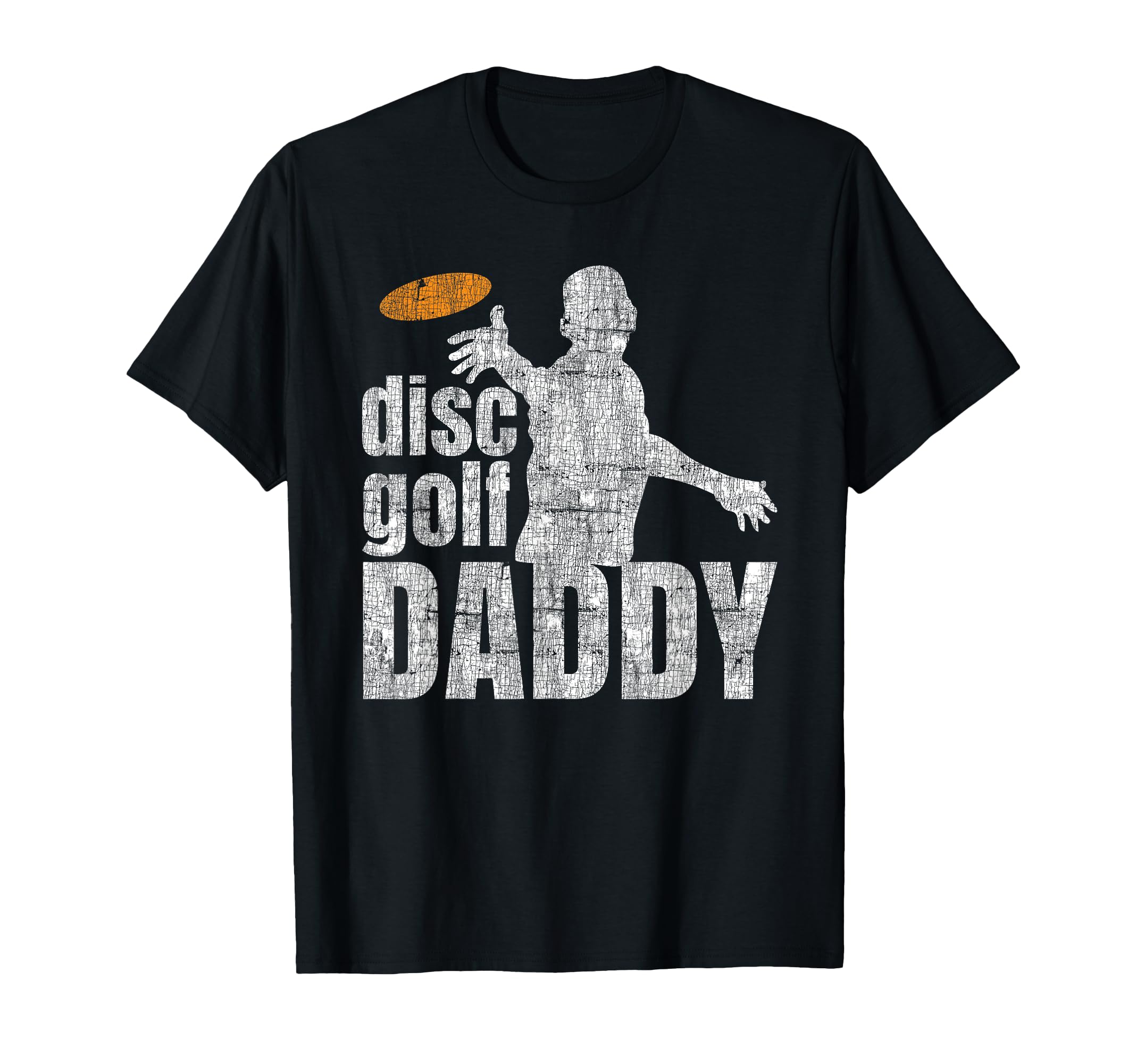 Retro Vintage Daddy Disc Golf Gift for Him Frisbee Frolf Dad T-Shirt, Black