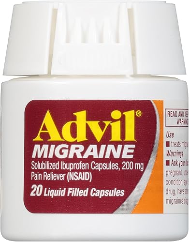 Miniatura 2 de Advil Alivio del dolor de cabeza de migraña, cápsulas de ibuprofeno con ibuprofeno de 200 mg para alivio de la migraña, alivio de náuseas y alivio