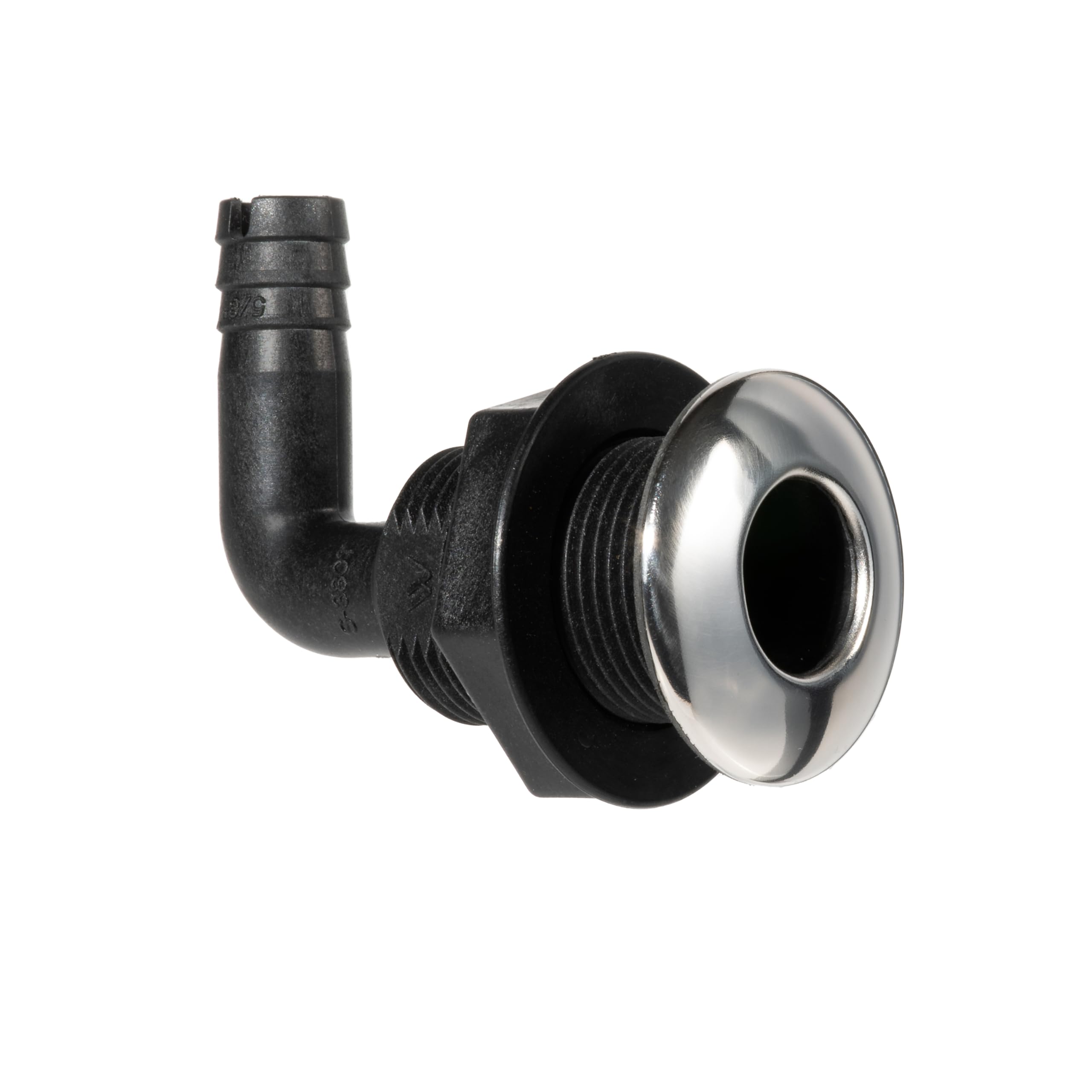 Whitecap Industries S-3807 316 Stainless Steel and Nylon 90 Degree Thru-Hull with Barb for 5/8-Inch Hose