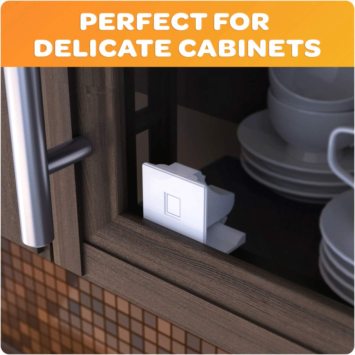 Magnetic Cabinet Locks - Child Safety Locks | Baby Proofing Cabinets System (8 Locks + 2 Key)