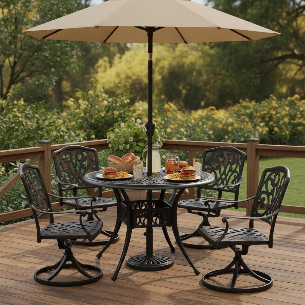 Amazon.com: Tangkula 36 Inch Outdoor Dining Table, Round Cast