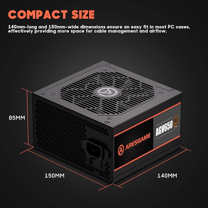 Fuente de Poder ARESGAME AGV650 650W 80 Plus Bronze No Modular miniatura 6