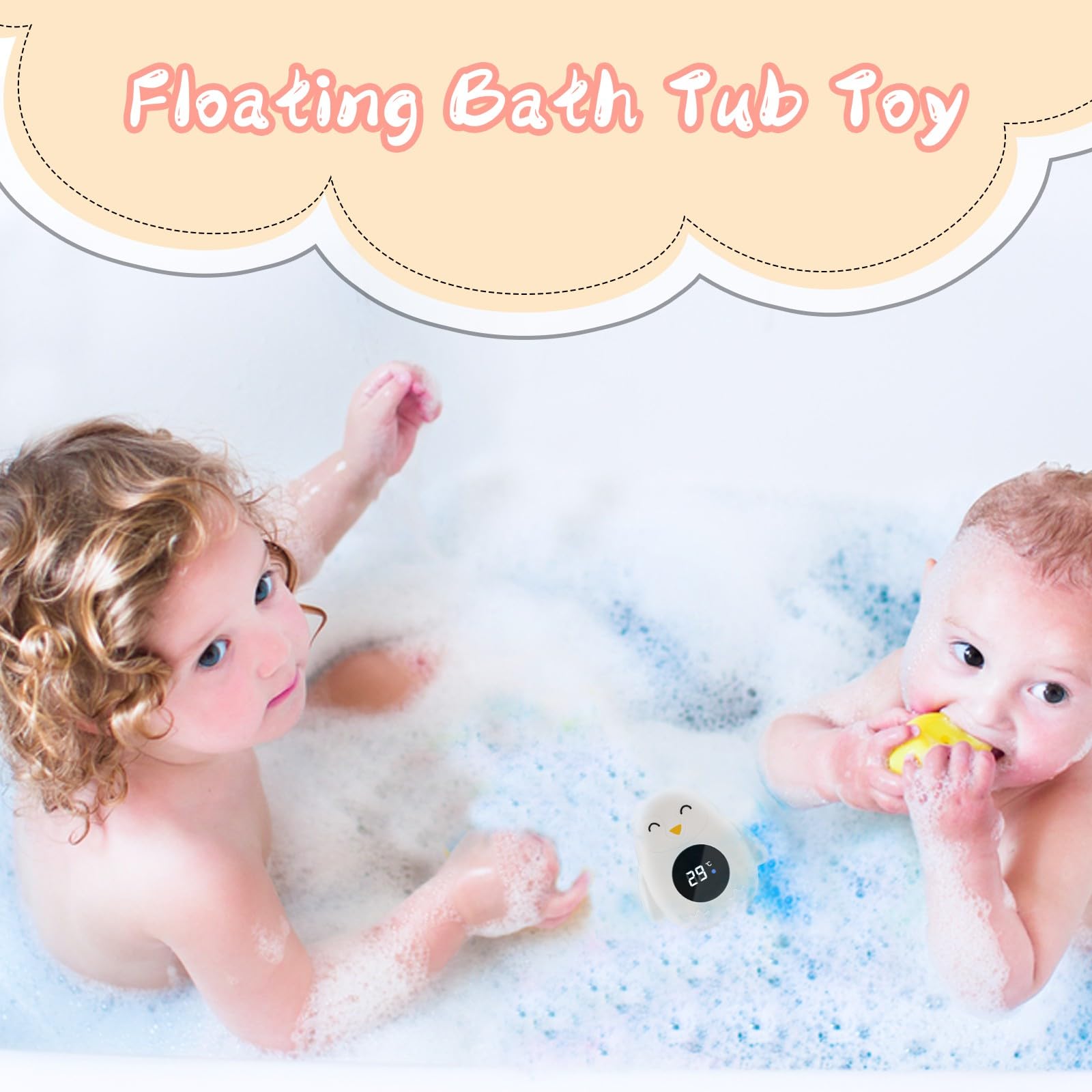Termometro Bagnetto Neonati, Termometro Digitale per Acqua, Termometro per Bambini, con Funzione di Avviso Della Temperatura a Luce LED, Adatto per Vasche da Bagno per Bambini e Piscine