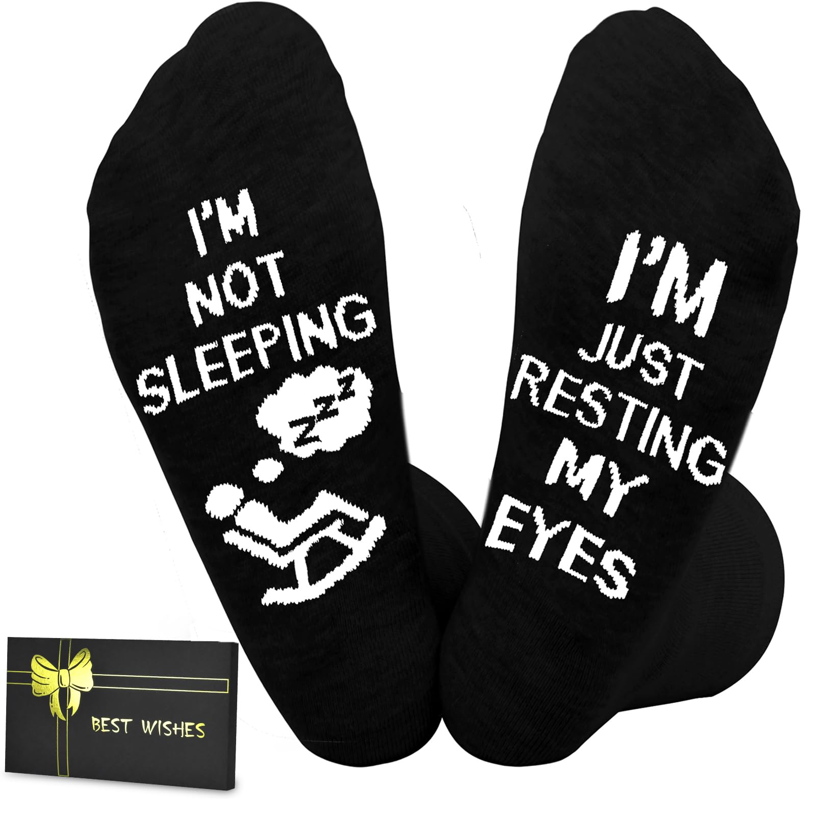 Dealswin Birthday Gifts for Dad, Fathers Day Gift for Men, I'm Not Sleeping I'm Just Resting My Eyes Funny Socks