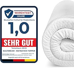 Dailydream Matratzen Topper 100x200cm | Komfortschaum | 6cm hoch | Edition 7-Zones, Model L/XL | hart | Zertifiziert & ergonomisch für unbequeme Matratze & Gästebett | Mattress Topper 100x200