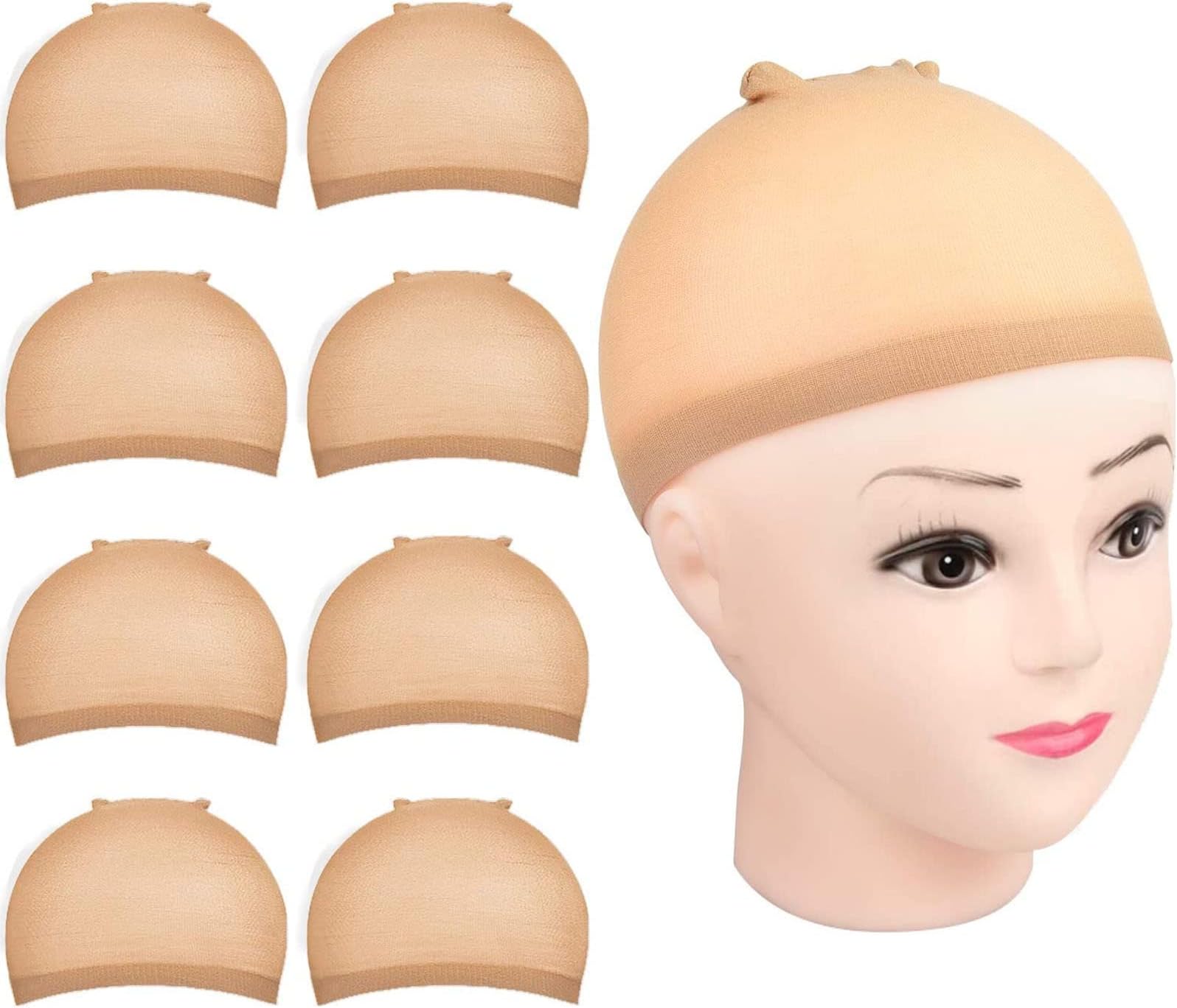 Wig Cap, MORGLES 8pcs Nude Wig Caps to Hold Wig in Place for Women Men, Stretchy & Breathable