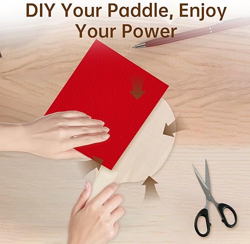 Miniatura 5 de 2 pares de palas de ping pong de madera para bricolaje, raqueta de tenis de mesa de madera sin terminar para pintar una experiencia única de pong