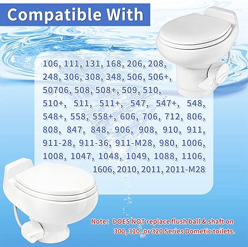 Miniatura 3 de KLUMART 385318162 Kit de bola y eje para Sealand Dometic Pedal-Flush WC Barco RV