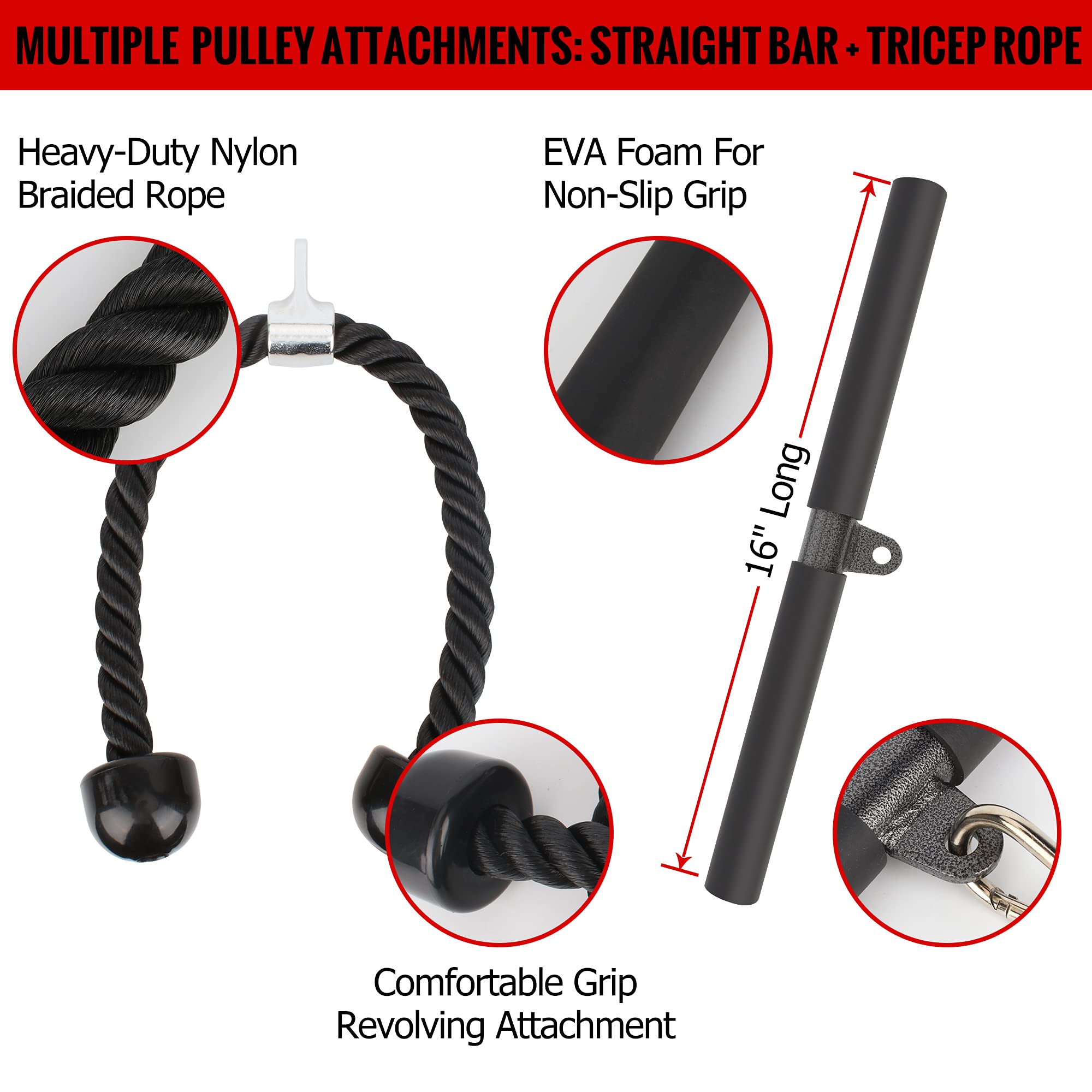 BOXERPOINT Complete Pulley System Gym for Home 2 Pulleys with More