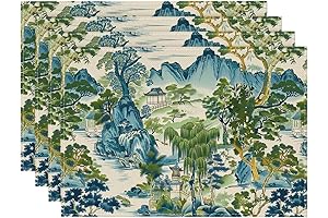 Artoid Mode Chinoiserie Vintage Style Mountain Fall Placemats