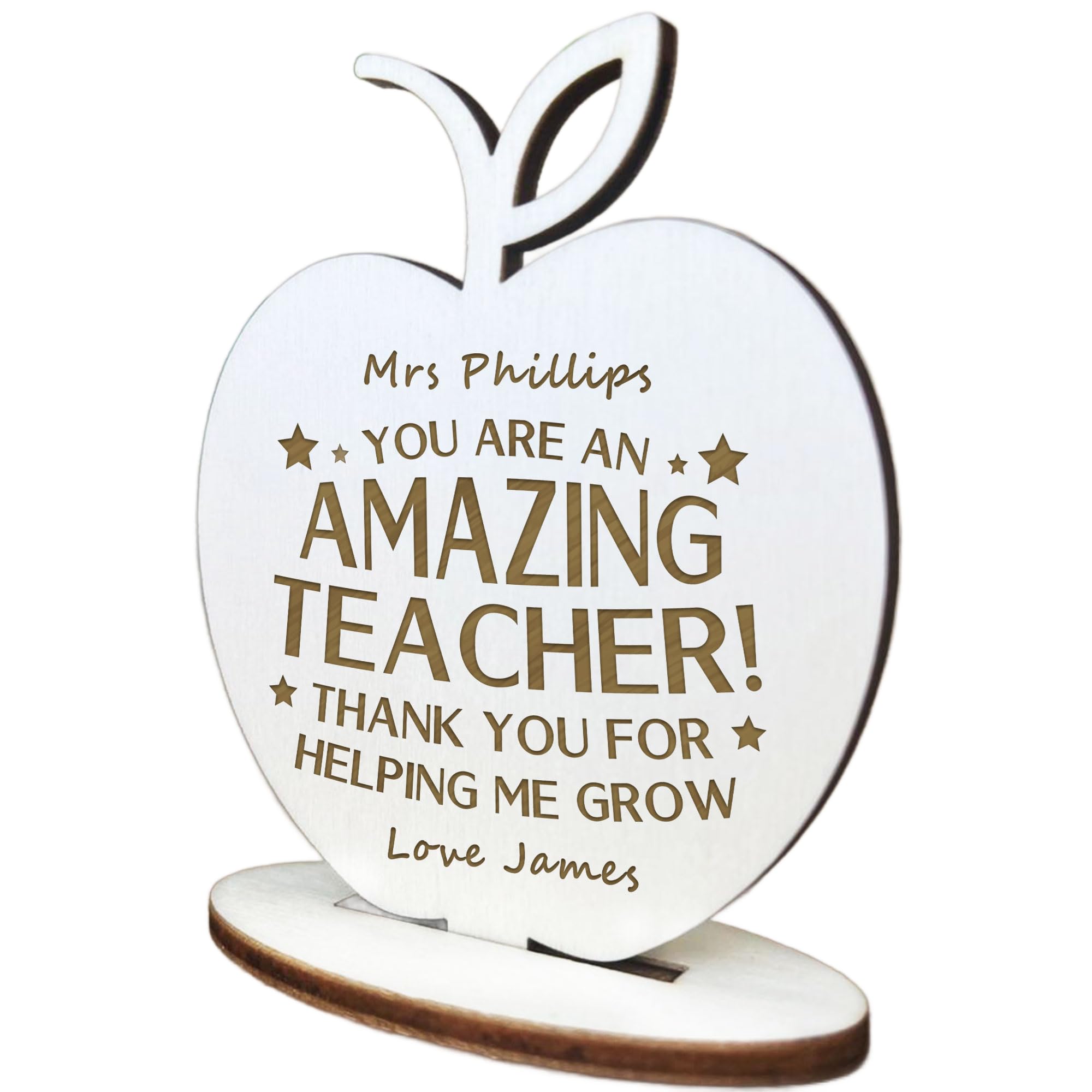 Red Ocean TEACHER GIFT Engraved Sign Apple School Nursery Pre School Leaving Gift Thank You Gift Keepsake