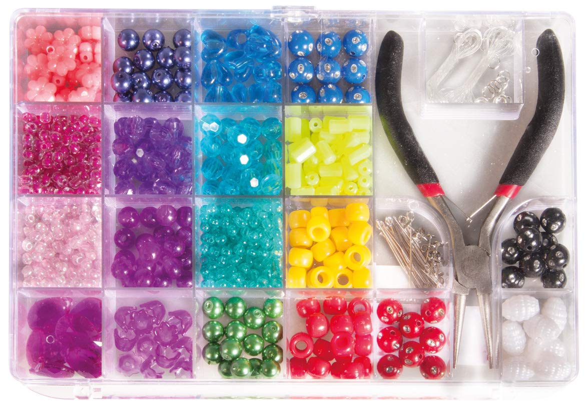 Rayher Bead-Box with Pliers, Multi-Colour, 20 x 14 x 2.7 cm