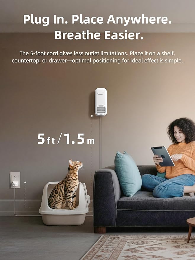 Purificador de Aire para Baño uahpet, Toma Corriente con Ion Negativo, Sin Aroma miniatura 7