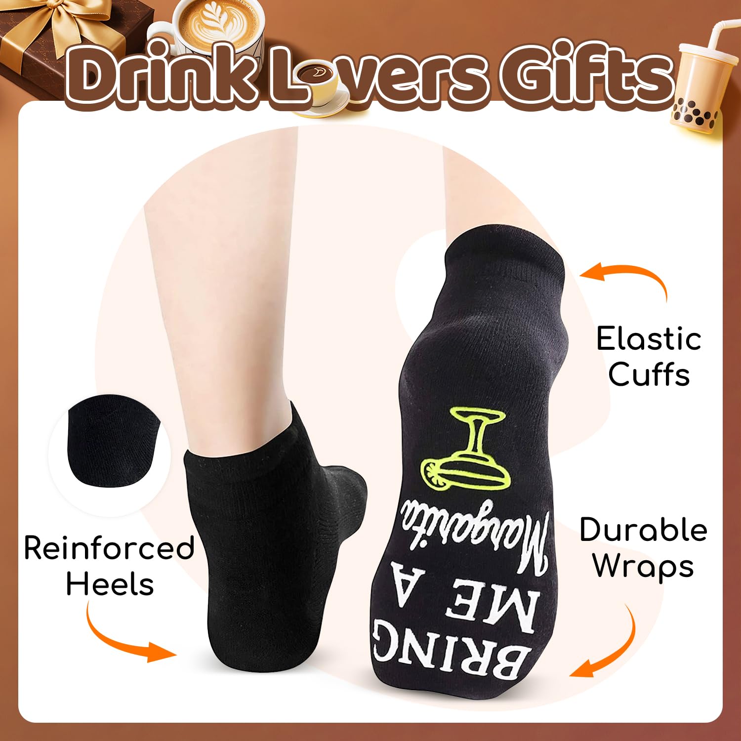sockfun Drink Gifts for Men - Funny Margarita Socks for Drink Lover