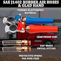 Vista 4 de Manguera de línea de aire ABS y Power de 12 pies 3 en 1 con Glad Hands y 4 sellos Glad Hand para tractocamión semirremolque