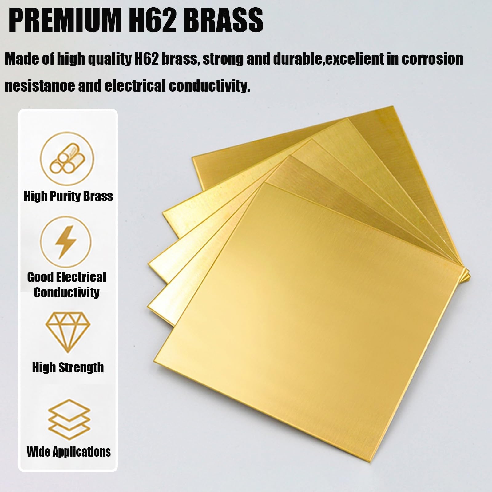 Blacha Mosiężna H62 200mmx200mm Grubość 0.3mm-6mm Cienka Płyta | Metalowa Folia Arkusz Do DIY Grawerowania CNC Cięcia Biżuterii Tłoczenia Przemysłowego(200x200x3mm)