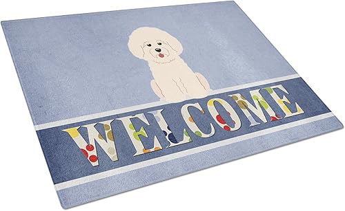 Miniatura 10 de Caroline's Treasures BB5710LCB Tabla de cortar de vidrio de bienvenida de chocolate con pelo de alambre grande decorativa de vidrio templado para