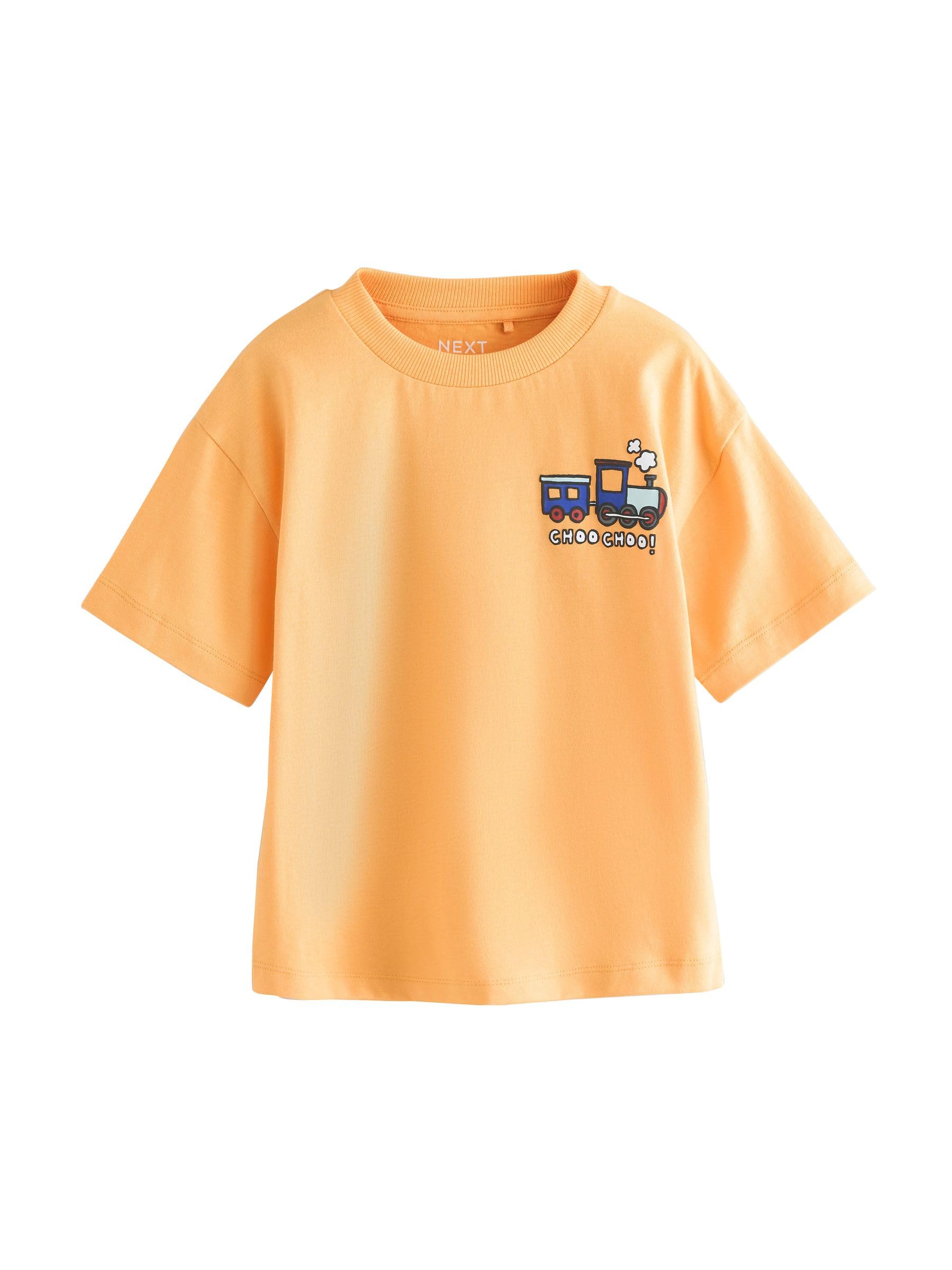 NEXT Ragazzo Confezione da 5 T-Shirt a Manica Corta con Grafica | Bambino, Standard, Pull On, 100% cotone, Lavabile in lavatrice