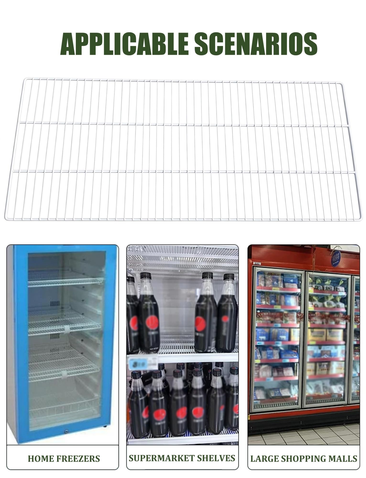 Estante de congelador inox, rejilla organizadora para frigorífico | Estante de rejilla para frigorífico y congelador, práctico organizador de almacenamiento(110cm x 41cm/43.31 x 16.14 in)