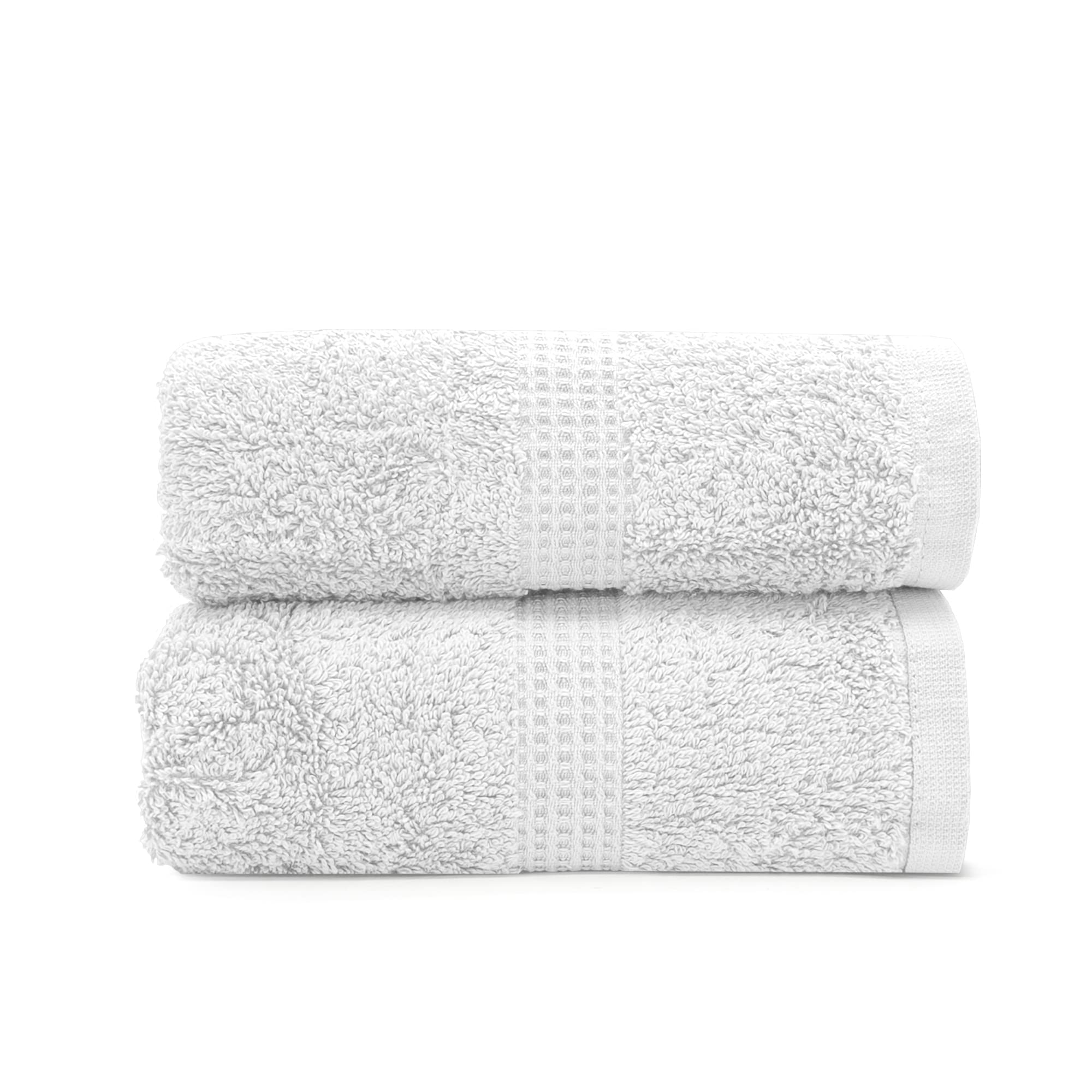 Velosso Premium 2 Pack Hand Towels 100% Egyptian Cotton Super Soft Ultra Absorbent Thick Towels Extra Large Hand Towels Hotel Spa Quality 50 x 80cms (White)