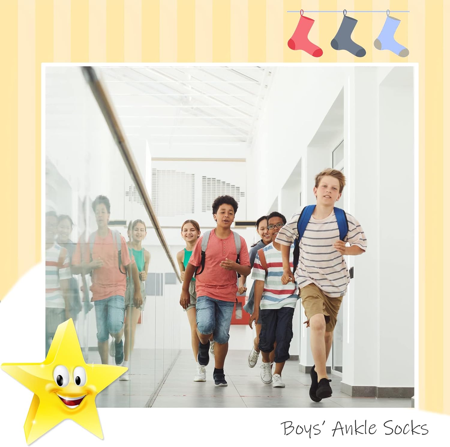 JAMEGIO Boy Socks 12 Pairs Ankle Athletic Sock for Kids Low Cut Sports Casual Sock - Image 5