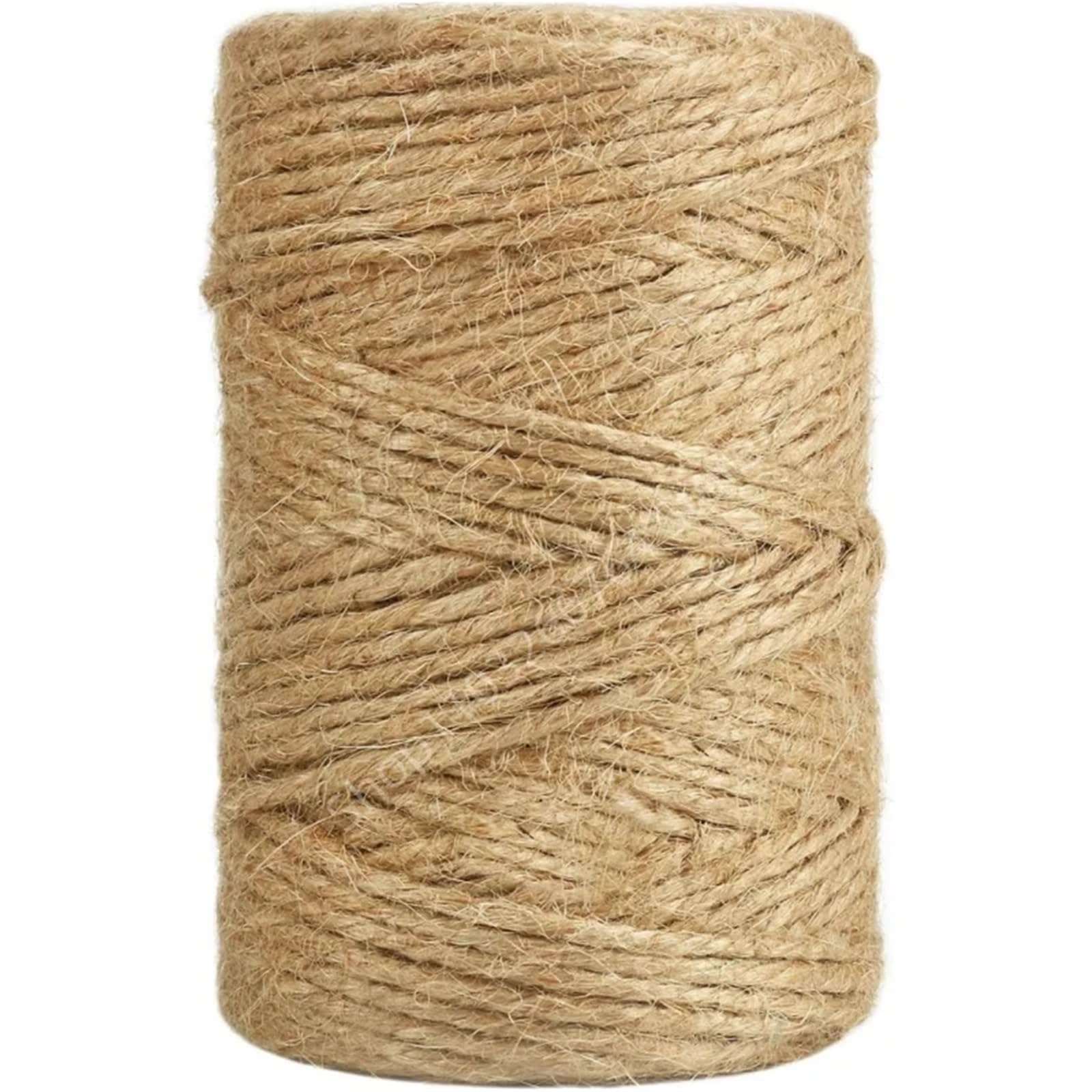 Hilo de yute trenzado de 100m y cuerda de cáñamo natural para manualidades de jardín