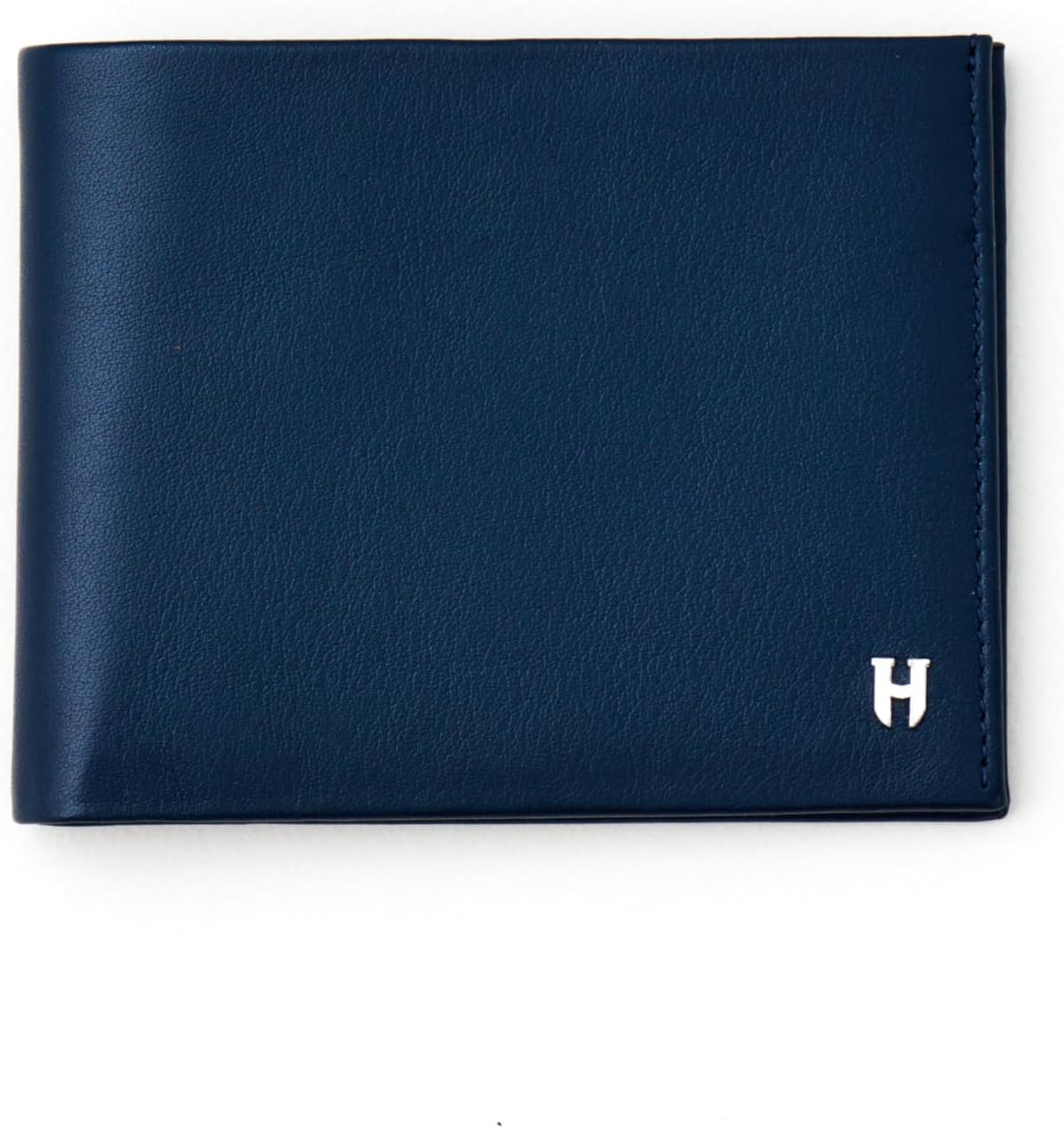 Wallet for Men, Slim Minimalist RFID Full Grain Leather, Handcrafted Bifold, 6 Card Slots, Gift Box Pouch, Christmas Birthday, Navy Blue
