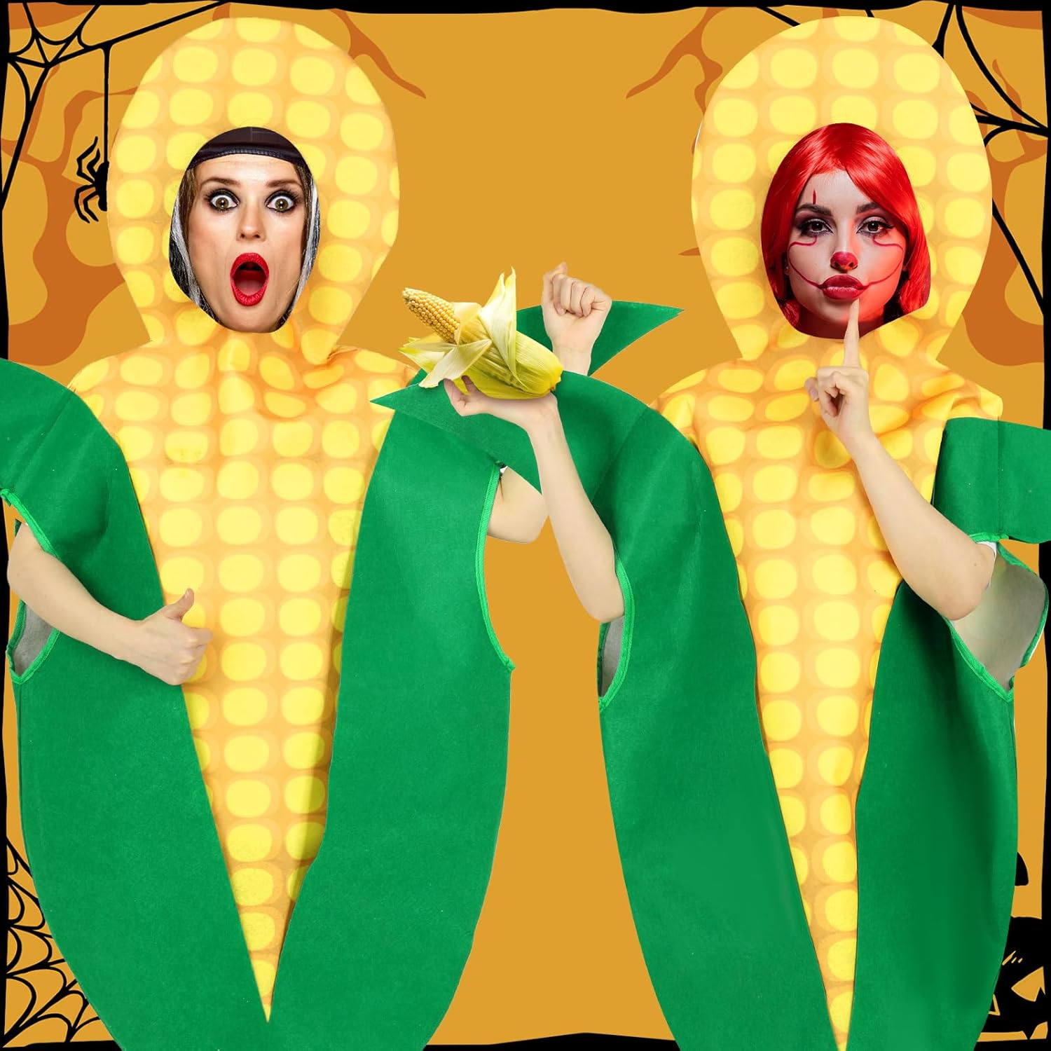 Halloween Corn Outfits Costume for Women Men Funny Corn Costume Cosplay Apparel Accessories for Halloween Party - Image 6