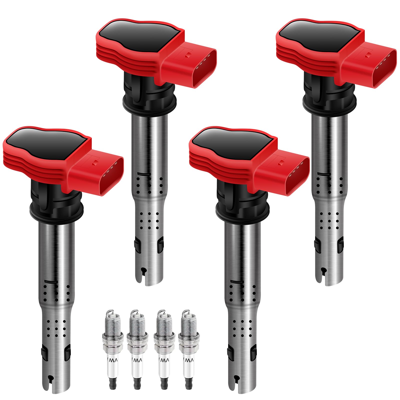 EMIF Ignition Coils Pack UF529& Spark Plus 101 905 611 A Compatible with Audi A3 A4 allroad Quattro A5 Quattro Q5 TT Quattro Volkswagen