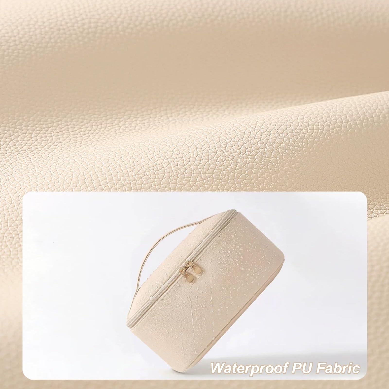 Impermeabile Beauty Case per Appendere per Organizzare Oggetti Personali Accessori, Beauty Case da Viaggio, con Divisori Rimovibili, Apertura a Ribalta con Ampio Scomparto(White)