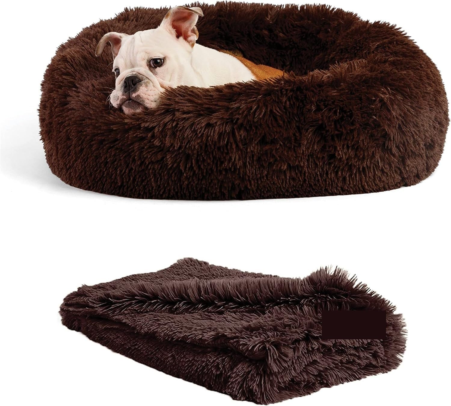 The Comfortable Plush Doughnut Hug Pet Bed Is Equipped With A Pet Blanket And An Artificial Pet Bed, Suitable For Indoor Pet Cats And Dogs Suitable for indoor pets(36.0
