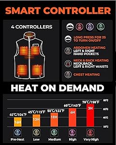 ARRIS Fleece Heated Vest for Men with Battery Pack Included, Size Adjustable 8 Heating Zones for Hunting