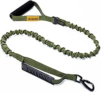 Vista 10 de Correa de 6 pies altamente reflectante y resistente elástica de bungee para perros medianos y grandes, con amortiguación de choque, cómoda asa
