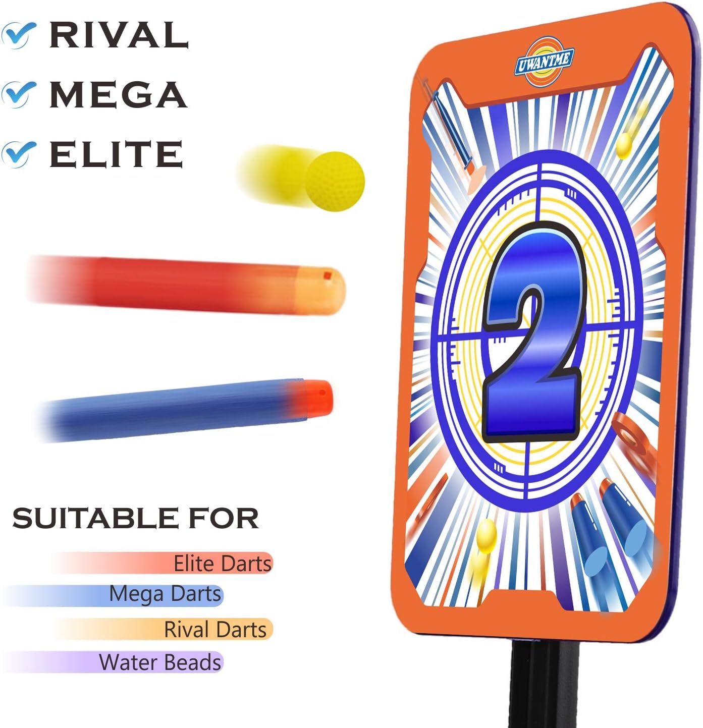 UWANTME DOTH Electric Target Scoring Auto Reset Shooting Digital Target for Nerf Guns Blaster