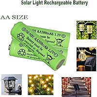Vista 7 de 16 paquetes de 1.2 V AA 300 mAh luces solares Ni-MH recargable doble A batería para luces solares al aire libre, luces de cadena, luces de camino