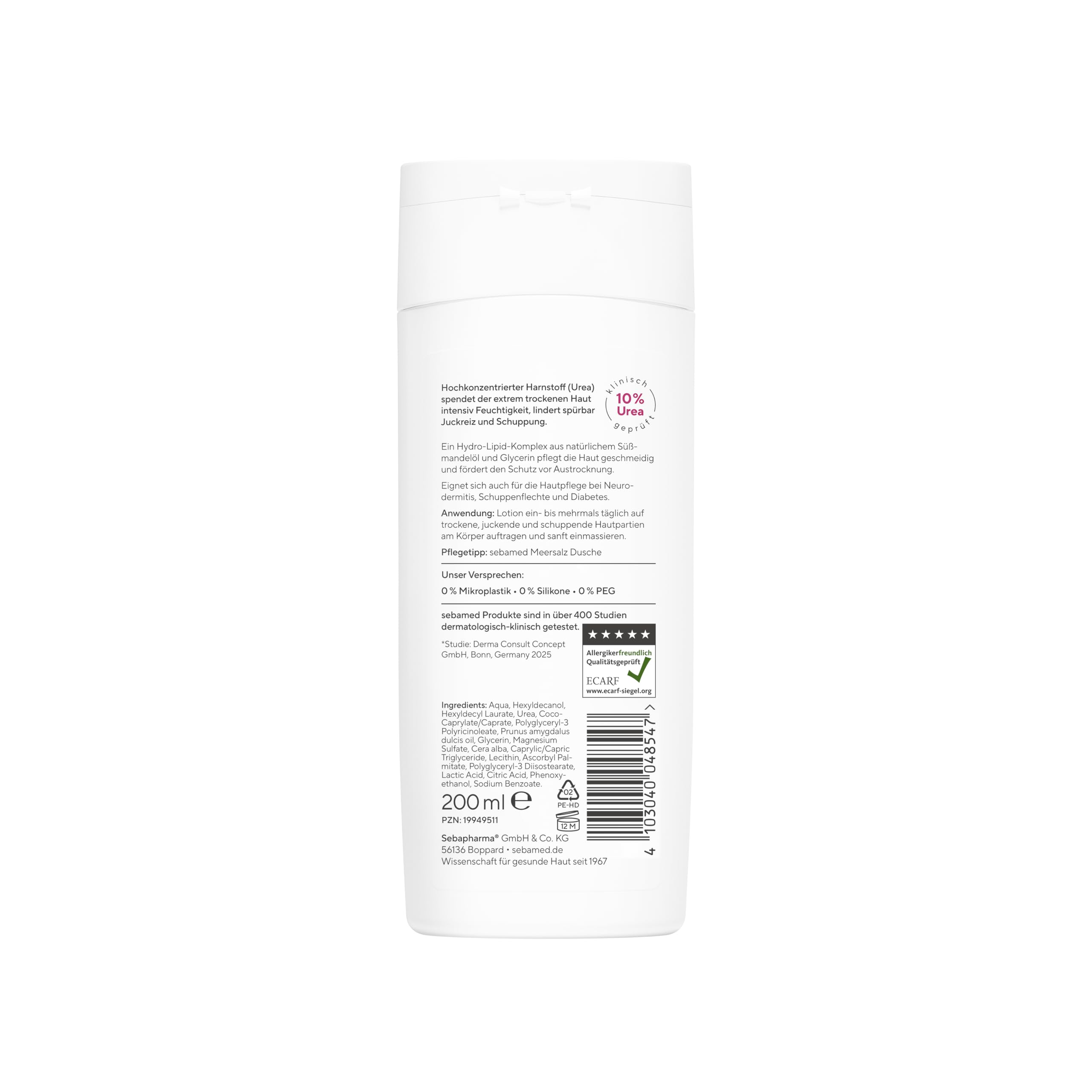 Sebamed Urea 10% Akut Lotion Parfümfrei extrem trockene Haut 200 ml, spendet 72 Stunden Feuchtigkeit… – Ansicht 2