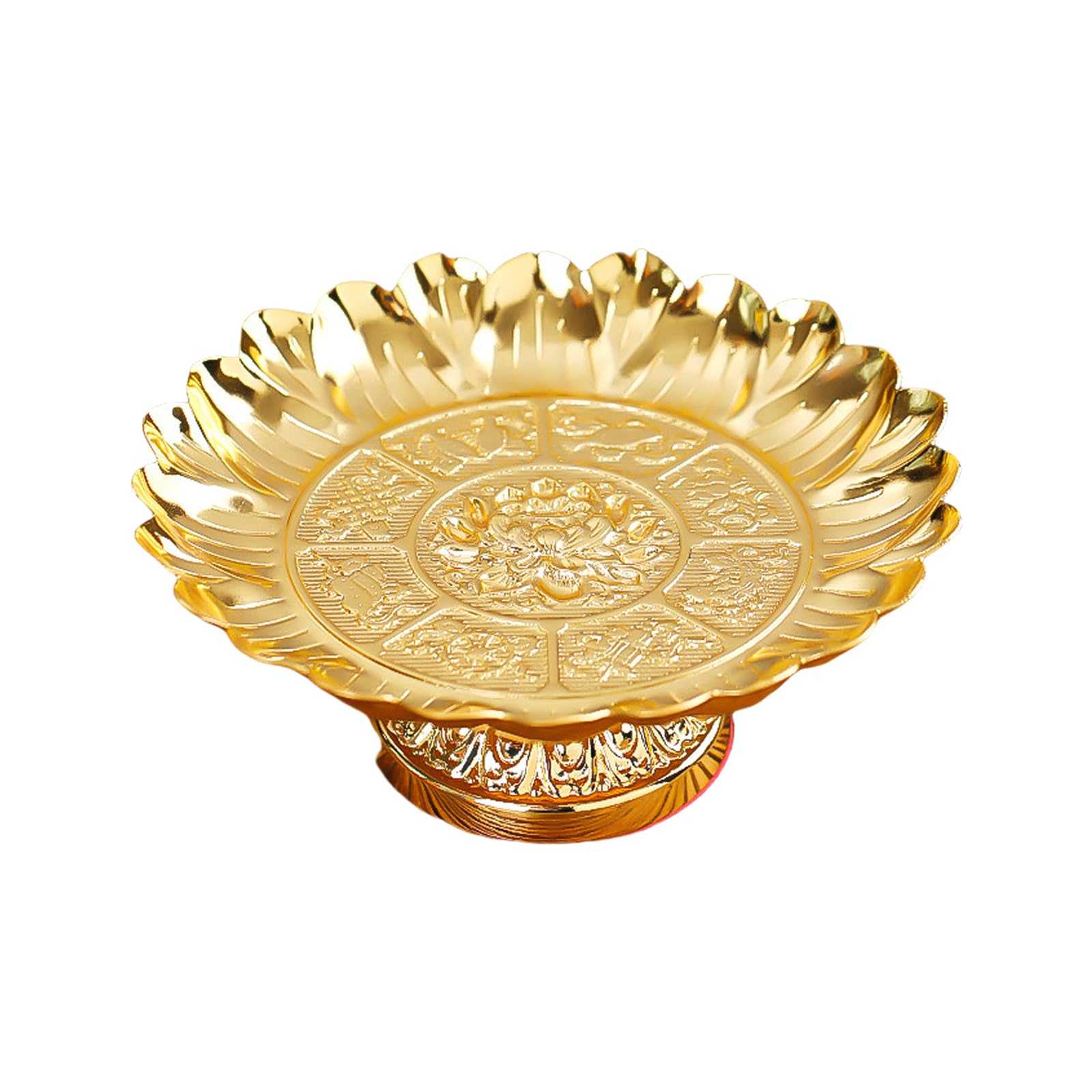 RAFGALDEX Sacred Ritual Fruit Bowl for Altars Decorations Party Serving Safe Food Grade Alloy Centerpieces Alloy Decorative Fruit Tray
