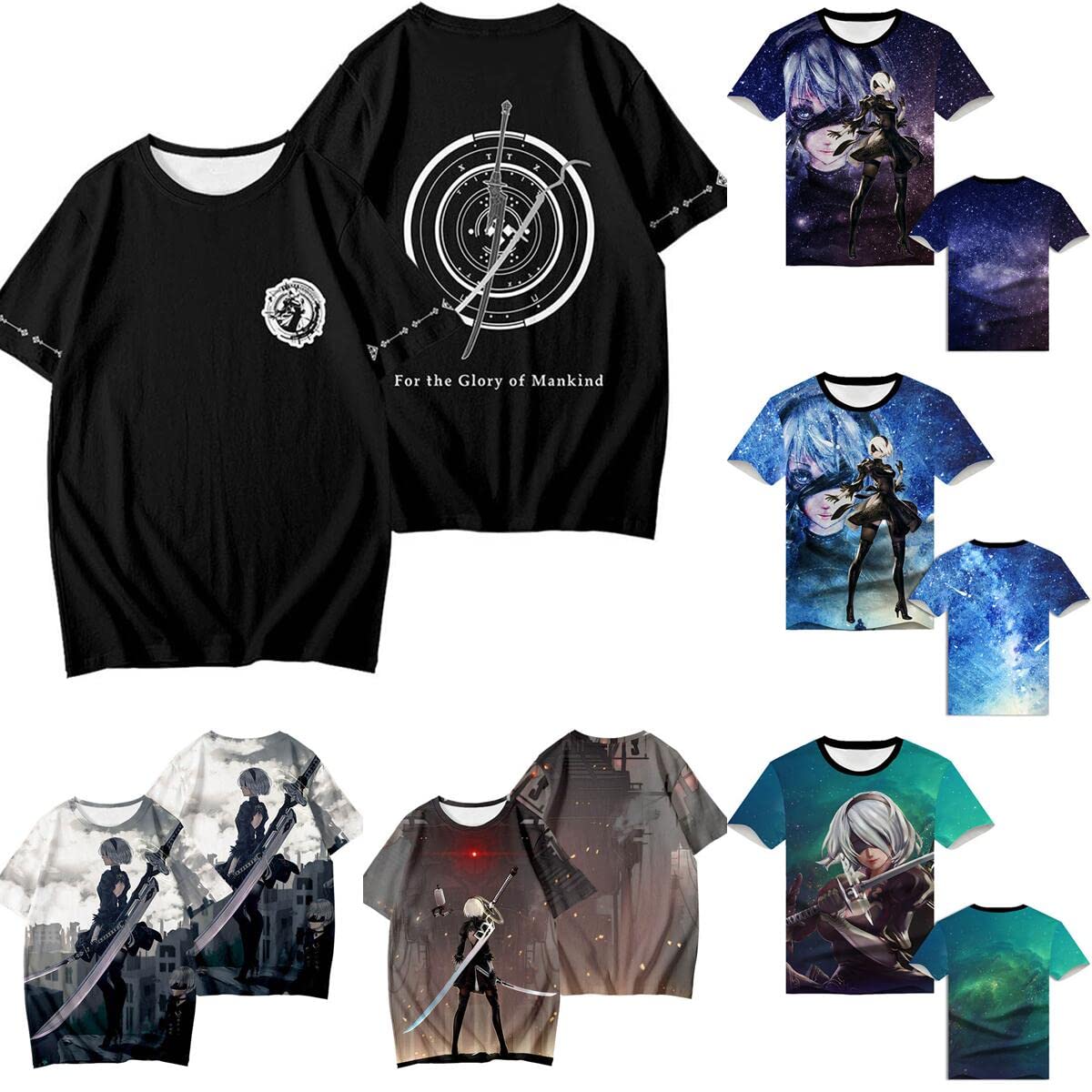 公式 ニーアオートマタ エミール Tシャツ ニーアレプリカント NieR Automata Emil Nier Replicant Tshirt Graphic Men Tops